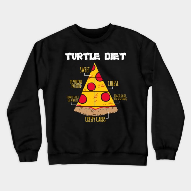 Turtle Diet - Pizza Pizzas Crewneck Sweatshirt by fromherotozero